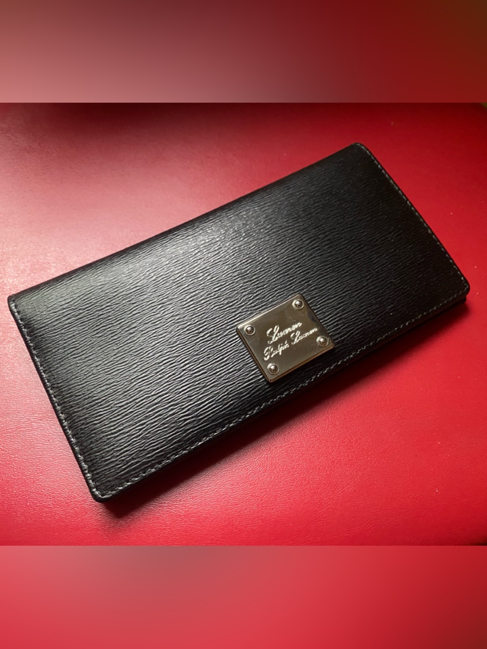 Lauren by Ralph Lauren, Black Embossed Leather Wallet